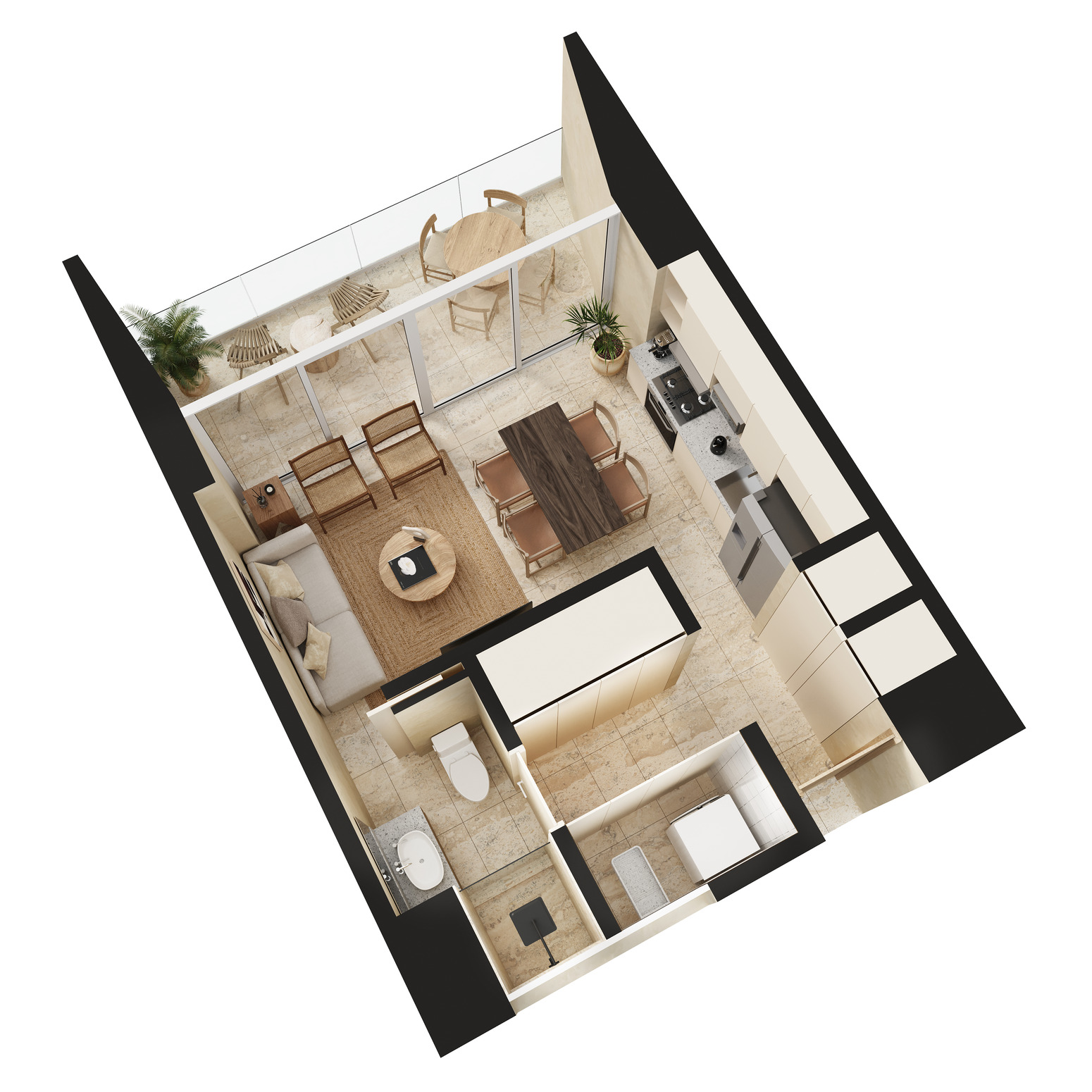 Estudio con vista a la montaña