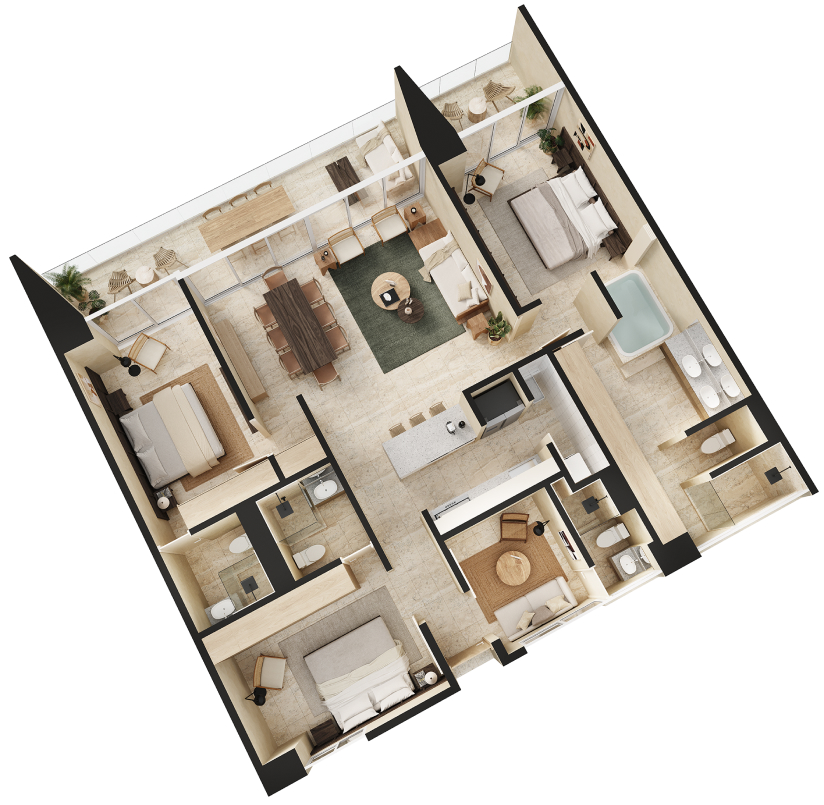 Departamento familiar plus <strong>con vista al mar</strong>